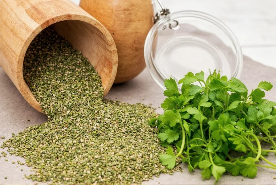 Bowl of spiced food featuring coriander seeds in ingredients
