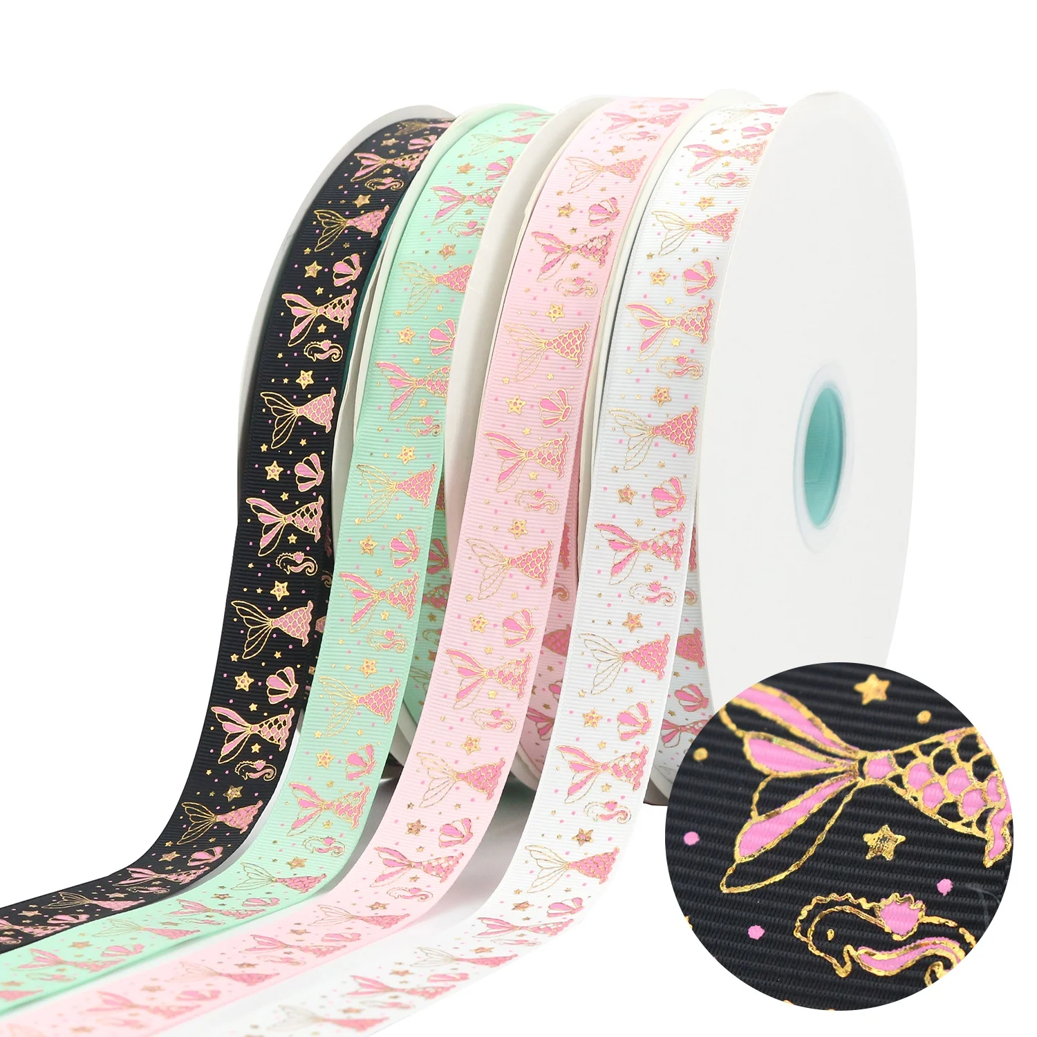 

Midi Ribbons New Stock Sale Customized 1 Inch 25mm Printed Fish Tail Grosgrain Gift Ribbon For Packing DIY Crafts