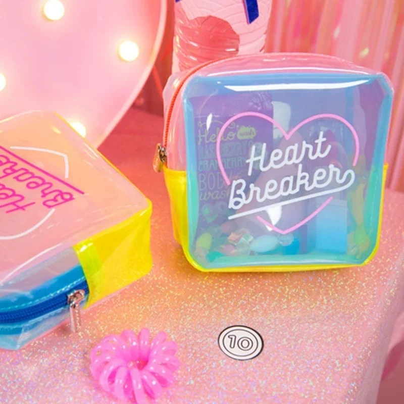 

Lovely printing makeup bags hot transparent zipper packing pouch pvc cosmetic bags