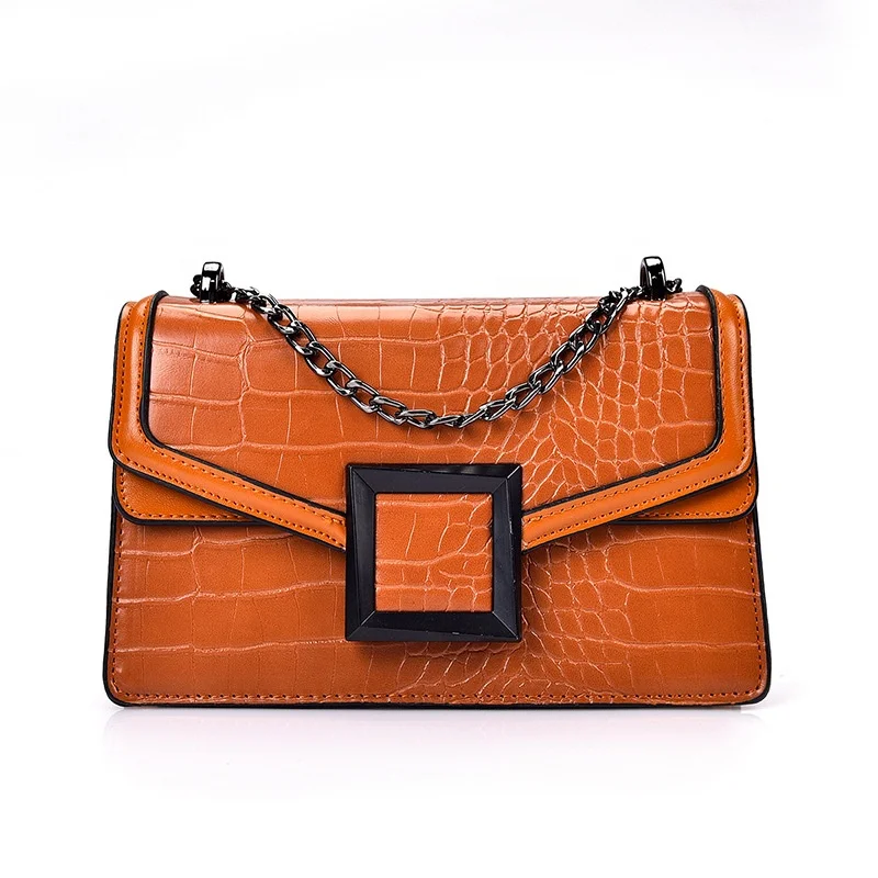 

Fashion crocodile pattern pu leather square bags vegan color shoulder ladies crossbody purses and handbags women hand bag, 5colors