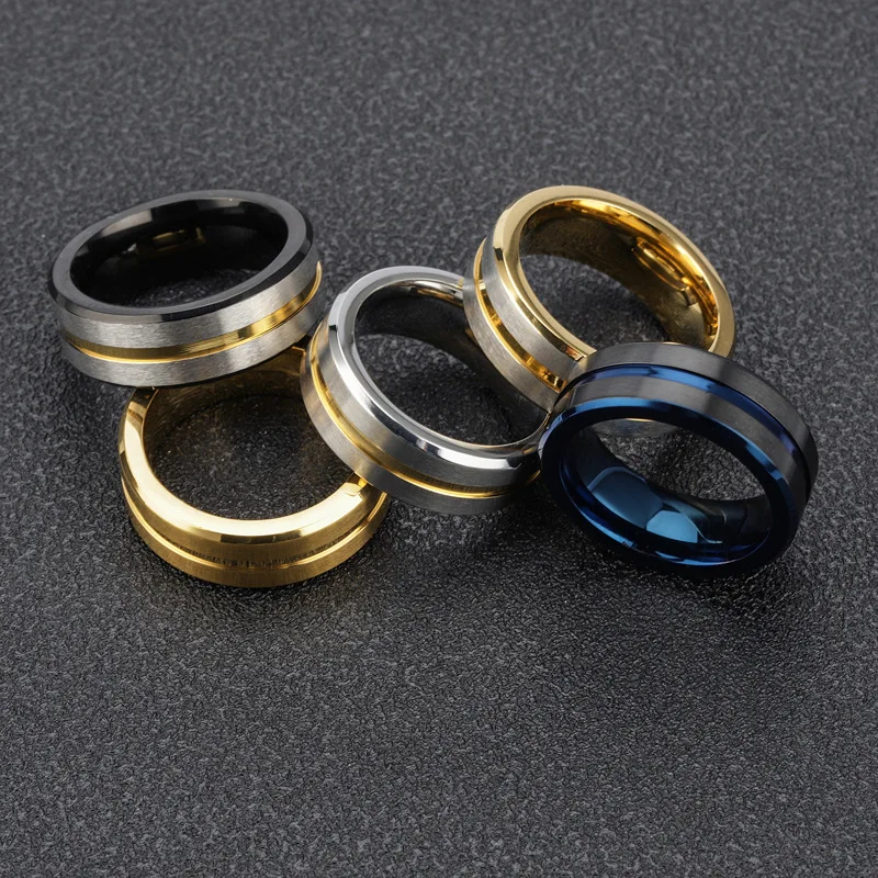 

High Quality Stainless Steel Wedding Ring Finger Stainless Steel Ring for Man, Colorful