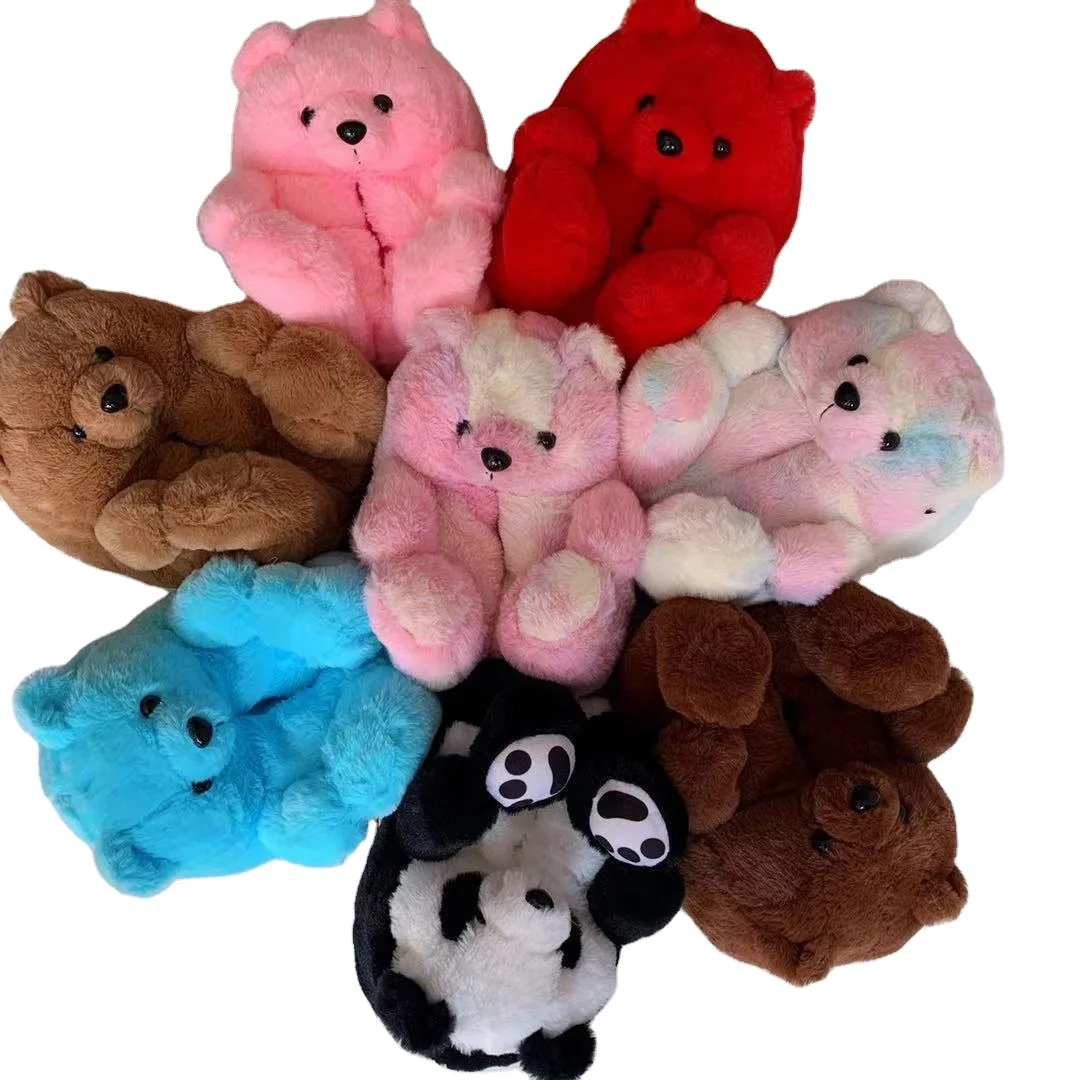 

Best Price Reliable quality teddy bear slippers soze 9 faux fur slippers teddy bear blankets animal slippers custom