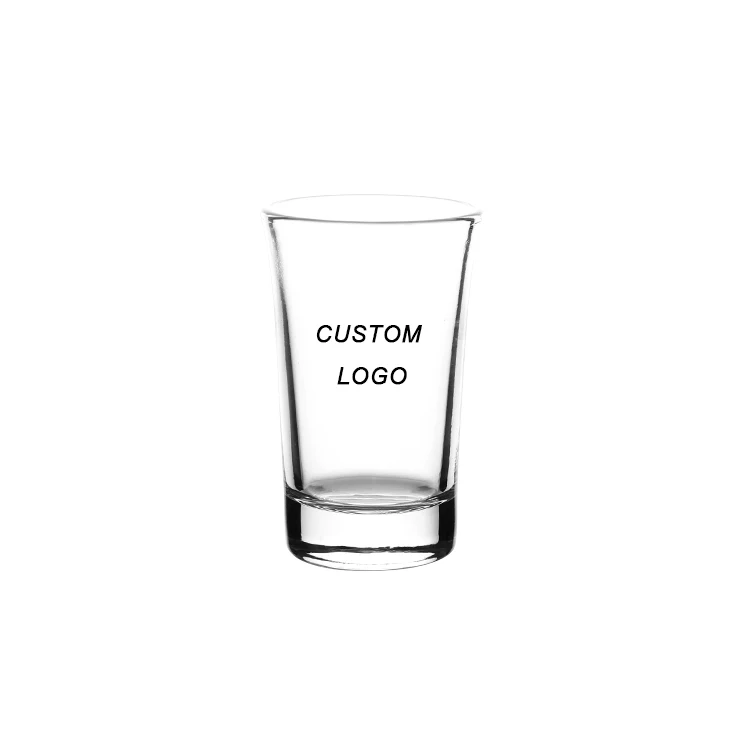 

Wholesale 2oz 50ml Cheap Round Shaped Mini Shots Printing Spirits Custom Logo Shot Glass, Transparent