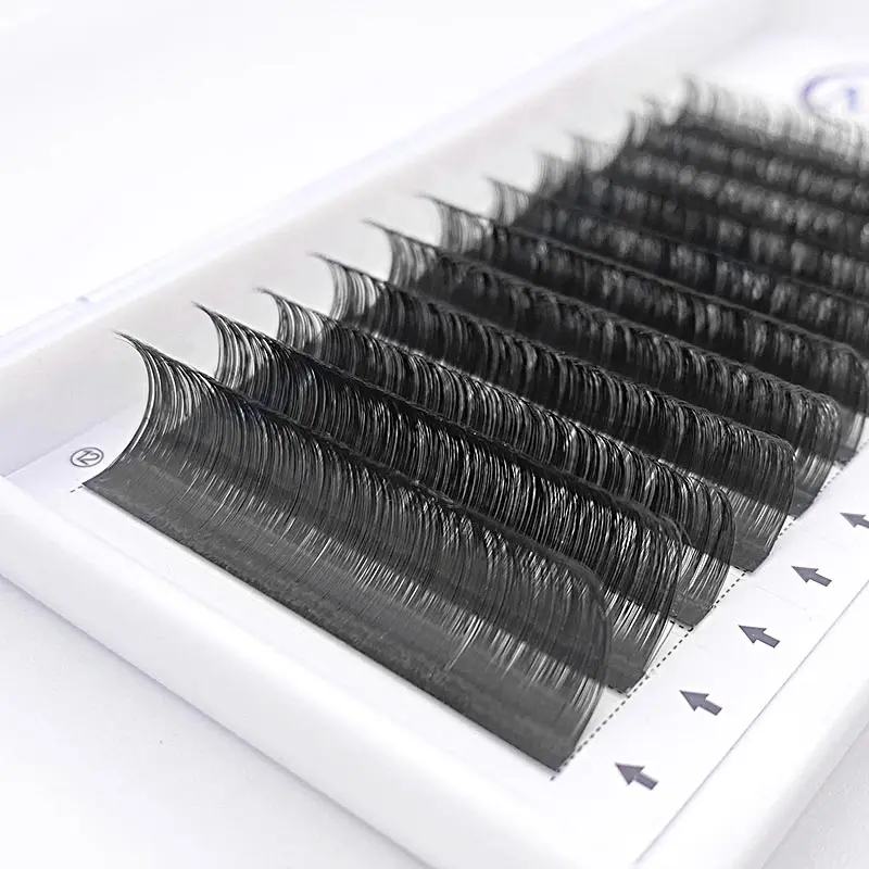 

korean pbt cc curl individual diy pre made faux mink blooming eyelash extension lashes trays tile classic, Natural black, colorful