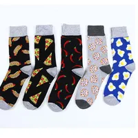 

2020 Custom Wholesale Men'S Novelty Crazy Food Crew Socks Pizza Socks