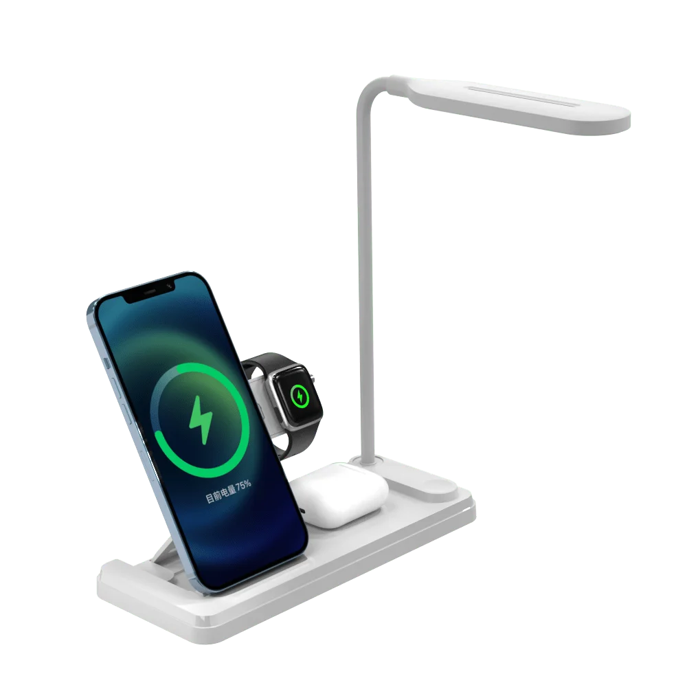 

2022 Trending Products Led Table Lamp Folding Touch Eye Protection Desk Lamp Wireless Charger, White black