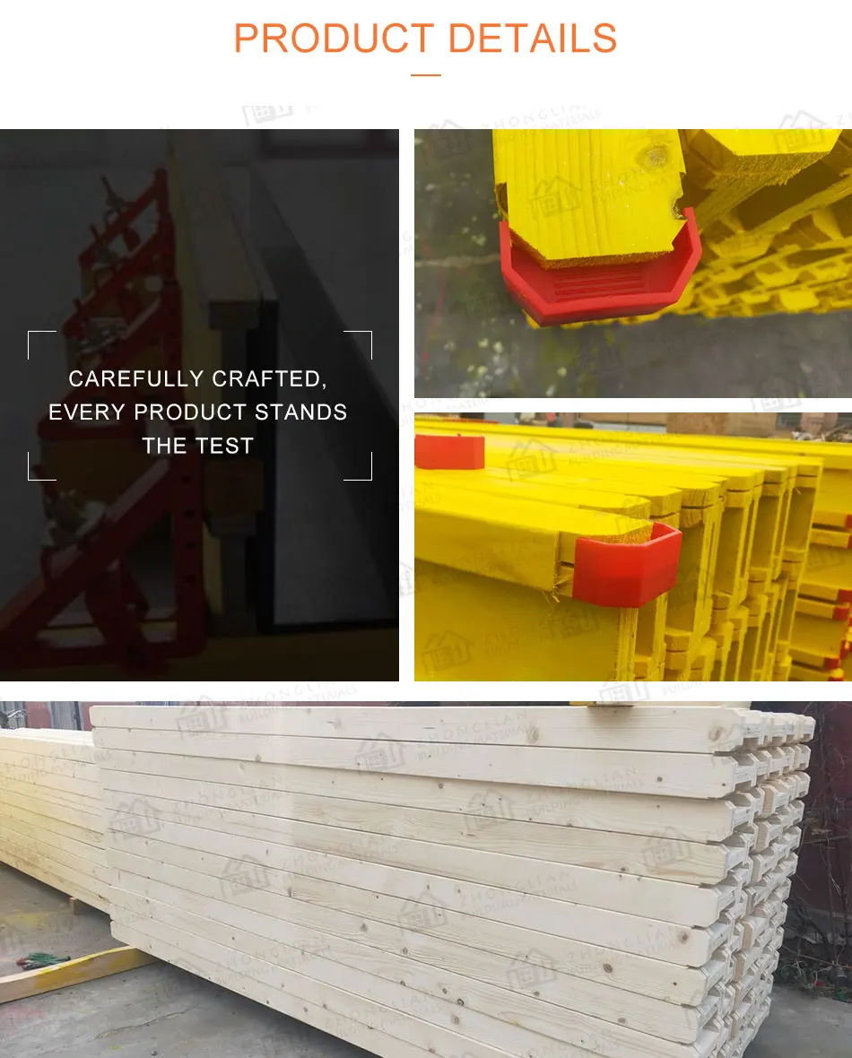 Formwork h20 timber wood beam with acrylic water proof painting