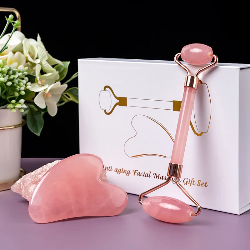 

Amazon DIY New Product Facial Anti-Aging Jade Beauty Skincare Tool Roller Rose Quartz DIY, Pink