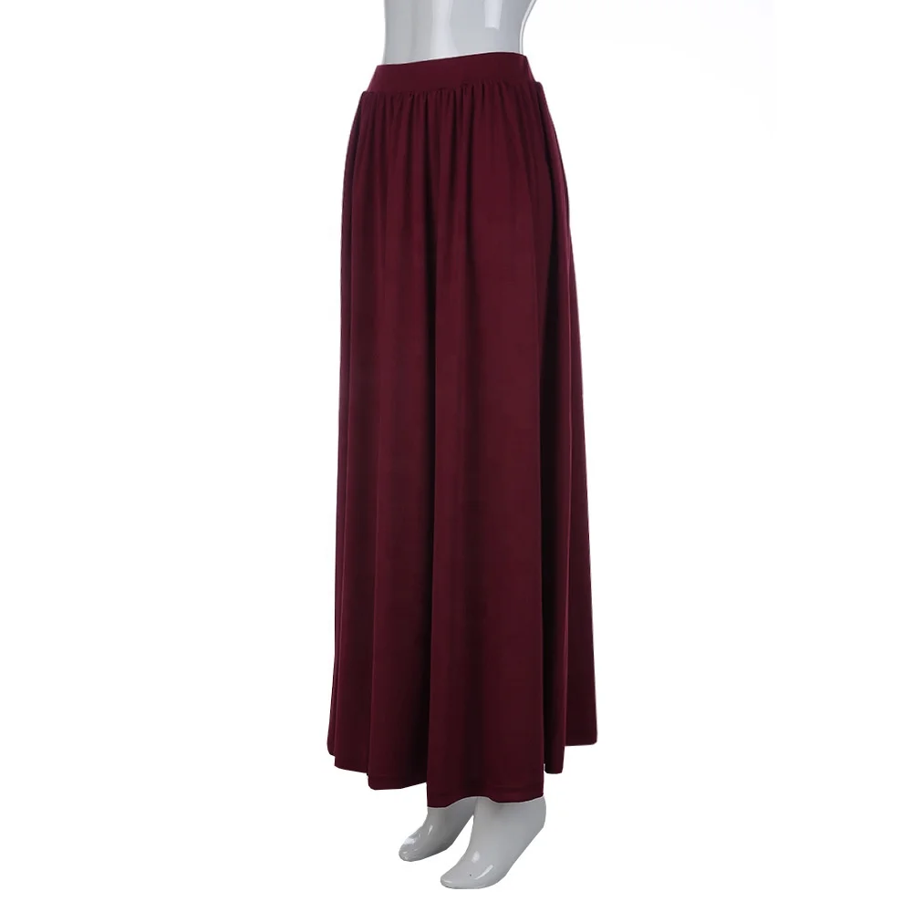 

B60655A European and American fashion solid color long skirt