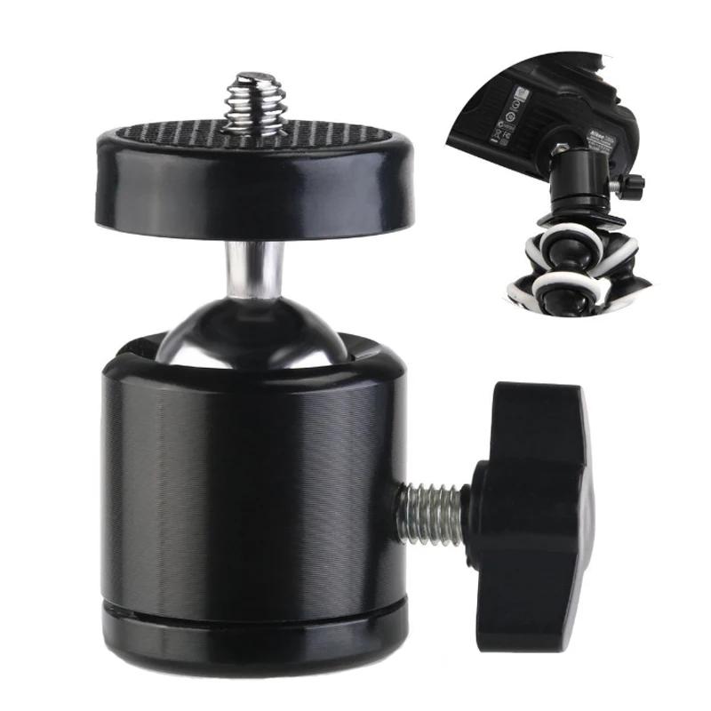 

Photography 360 Swivel Hot Shoe To Screw Mount Camera Ball Head, Black