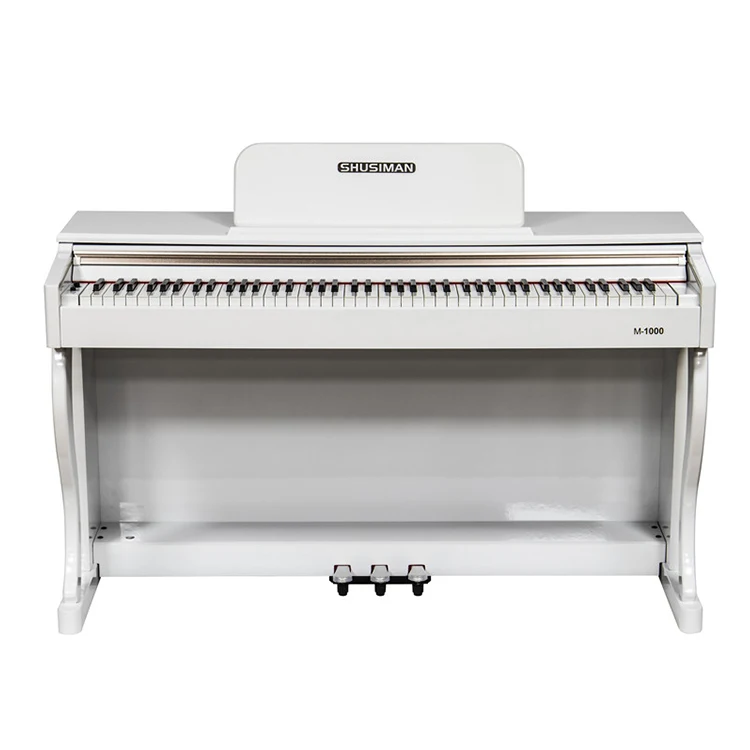 

digital piano touch responce electronic piano soft fall digital with piano pedal, Black/white