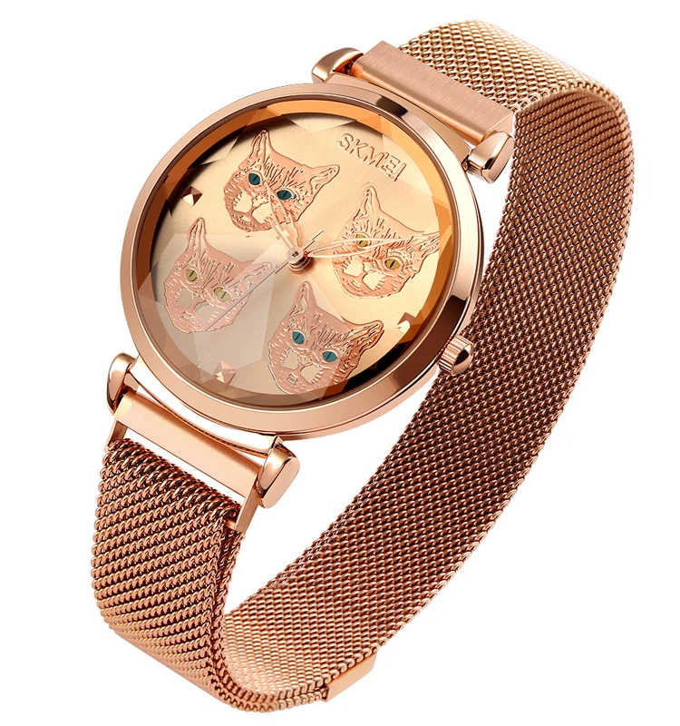 

Skmei 1767 new style magnetic buckle 3d watch case ladies quartz wristwatches