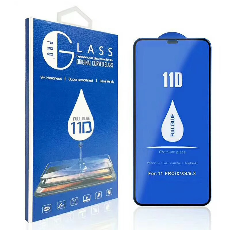 

Best 12 Pro Max Glass 0.44mm Big Radian 9H 11D Tempered Glass Screen Protector For iPhone x xs max with 100% Bubble Free