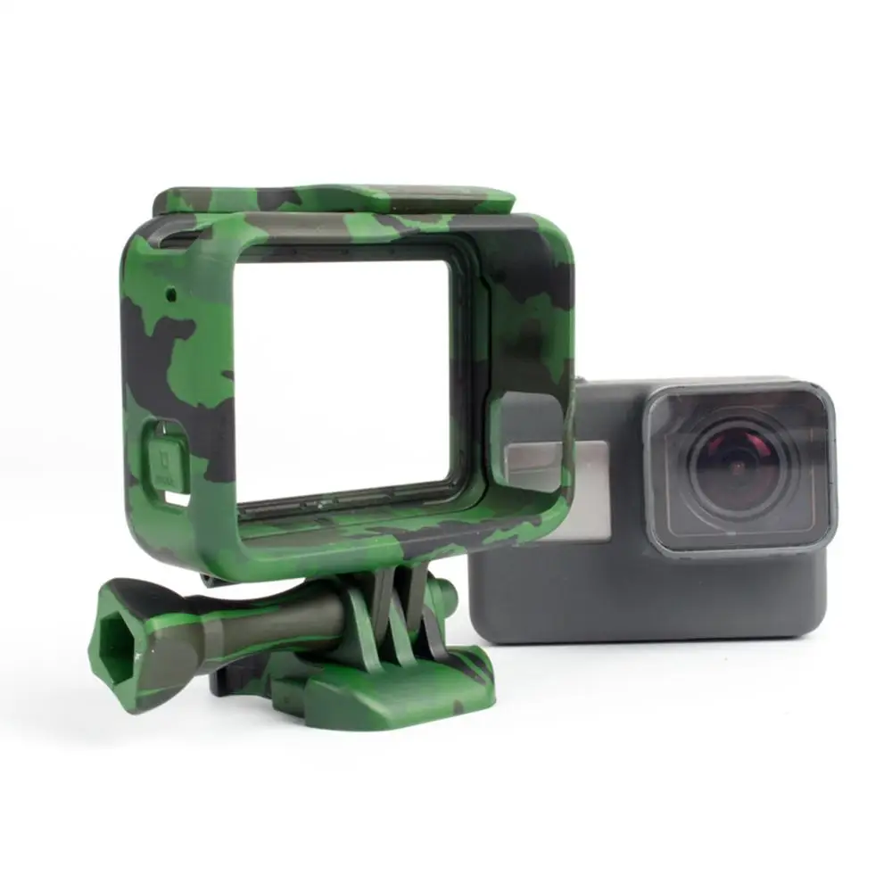 Free Shipping Protective Housing Case Cover Action Camera Camouflage Plastic Protection Border Frame Box for Go Pro   5  