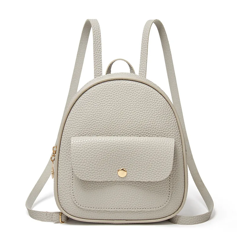 

Double straps practical light weight gray ladies backpacks with zipper