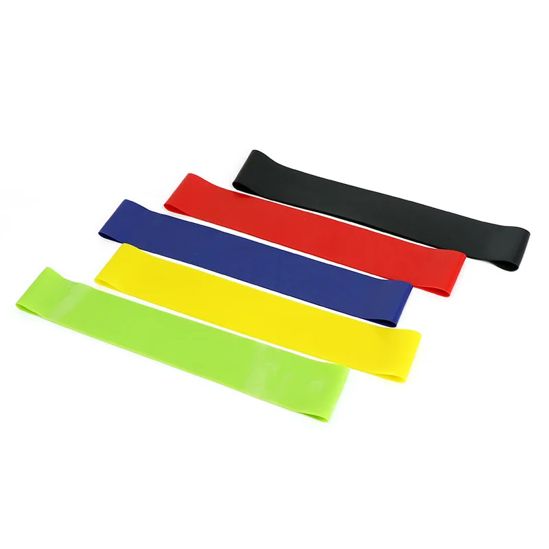 

Elastic Yoga Pilates TPE Stretch Exercise Resistance Loop Bands, Green blue yellow red black