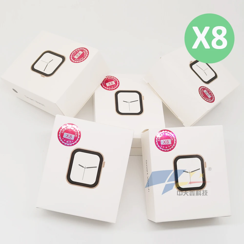 

X8 smart watch full touch screen wristwatches heart rate waterproof smartwatch Series 6 smartwatch X8, White/black//gold