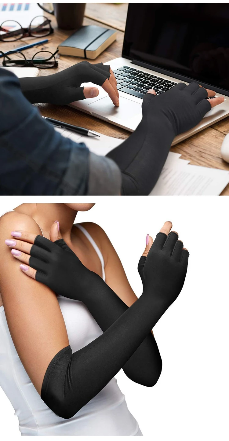 Enerup China Black Fitness Other Copper Infused Sports Gym Compression Long Anti Arthritis Work Lifting Gloves for Relief Pain