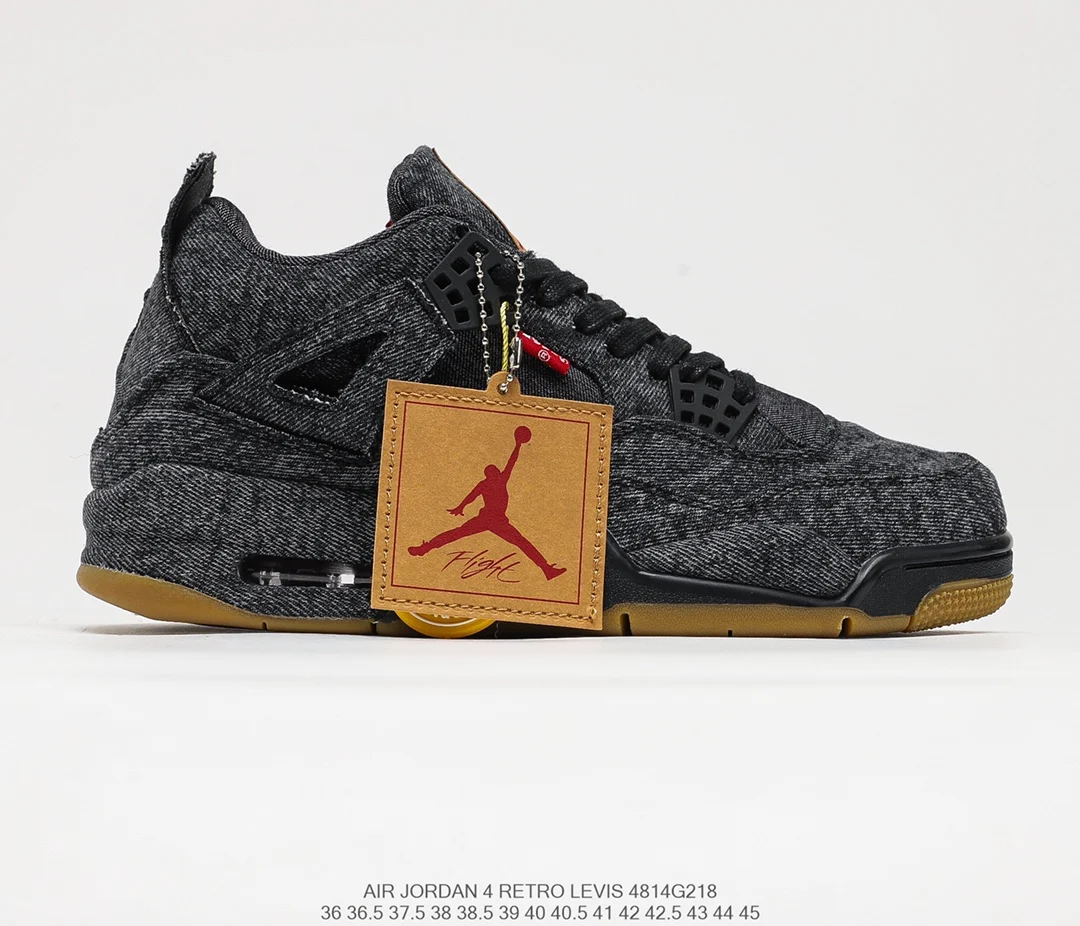 

New High-Quality Air Jordan 4 Levi'S Co-Branded Denim Retro Aj 4 Casual Outdoor Culture Sports Basketball Nike Shoes