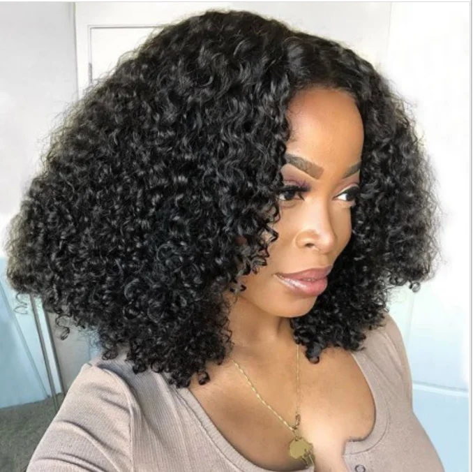 

High Quality 150% Density Hair Wigs Virgin Remy Brazilian HD Transparent 360 Frontal Kinky Curly Lace Wig