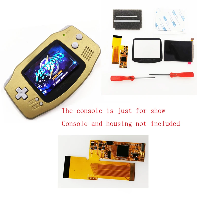 
32pin 40 pin V2 IPS Screen LCD display Kits for GBA Backlight LCD Screen For GBA Console 10 Levels Brightness 
