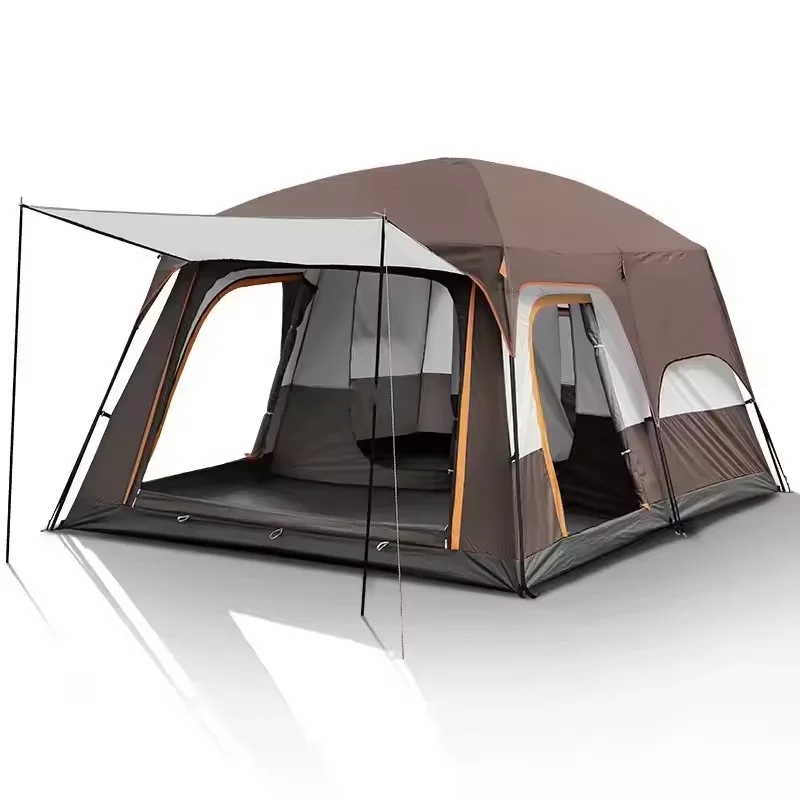 Large Sleeping Capacity Small MOQ Custom Portable Family Tent Camping Outdoor Tent 2 Rooms and Living Room for Summer Camping