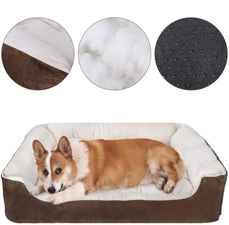 

Ultra Soft Washable Sleeper Couch Sofa Bed Cotton Cozy Calming Cushion Anti slip luxury dog bed for large Medium Small Dogs Cat