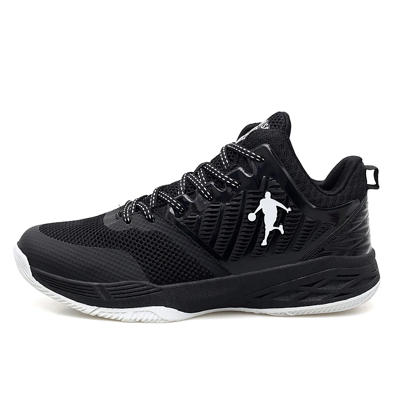 

China good quality durable basketball running athletic man sports shoes in black