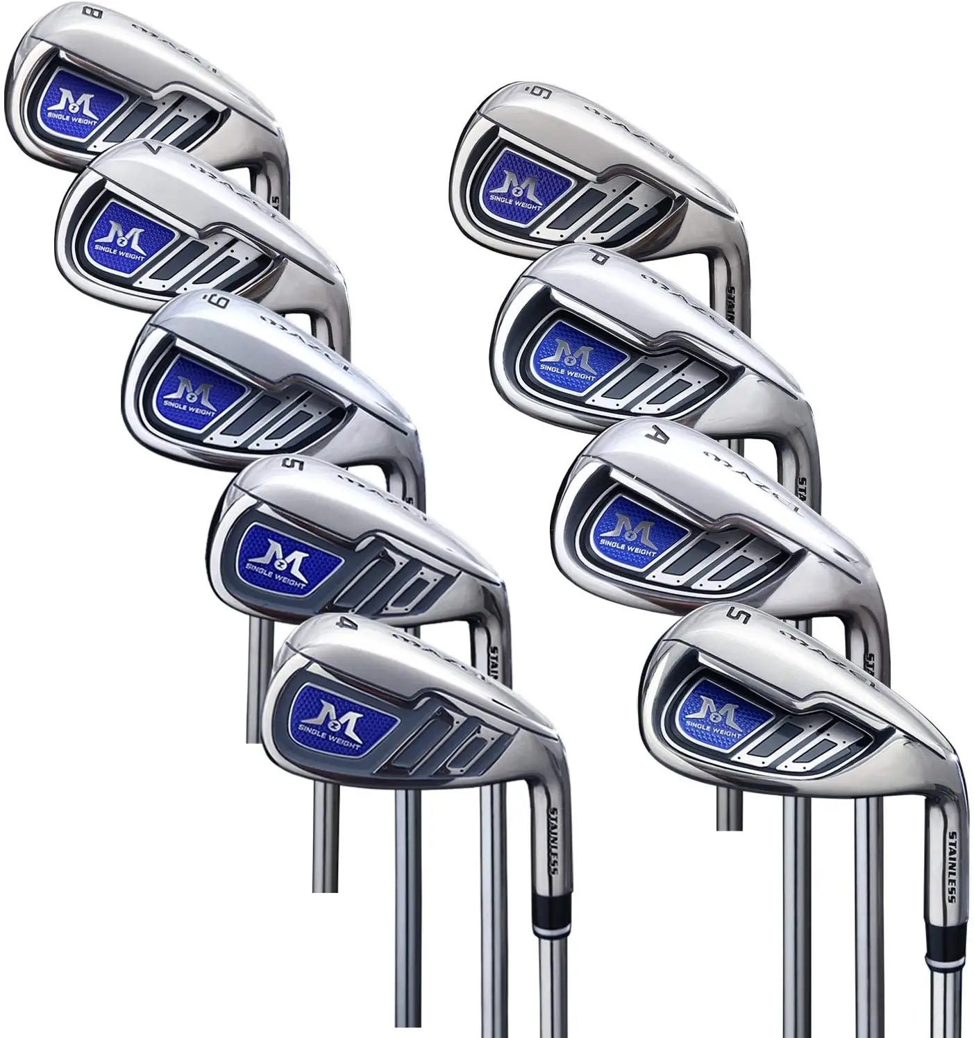 

China Supplier MAZEL Custom Single Length Golf Irons 4.5.6.7.8.9.SW.PW.AW Golf Clubs Complete Set