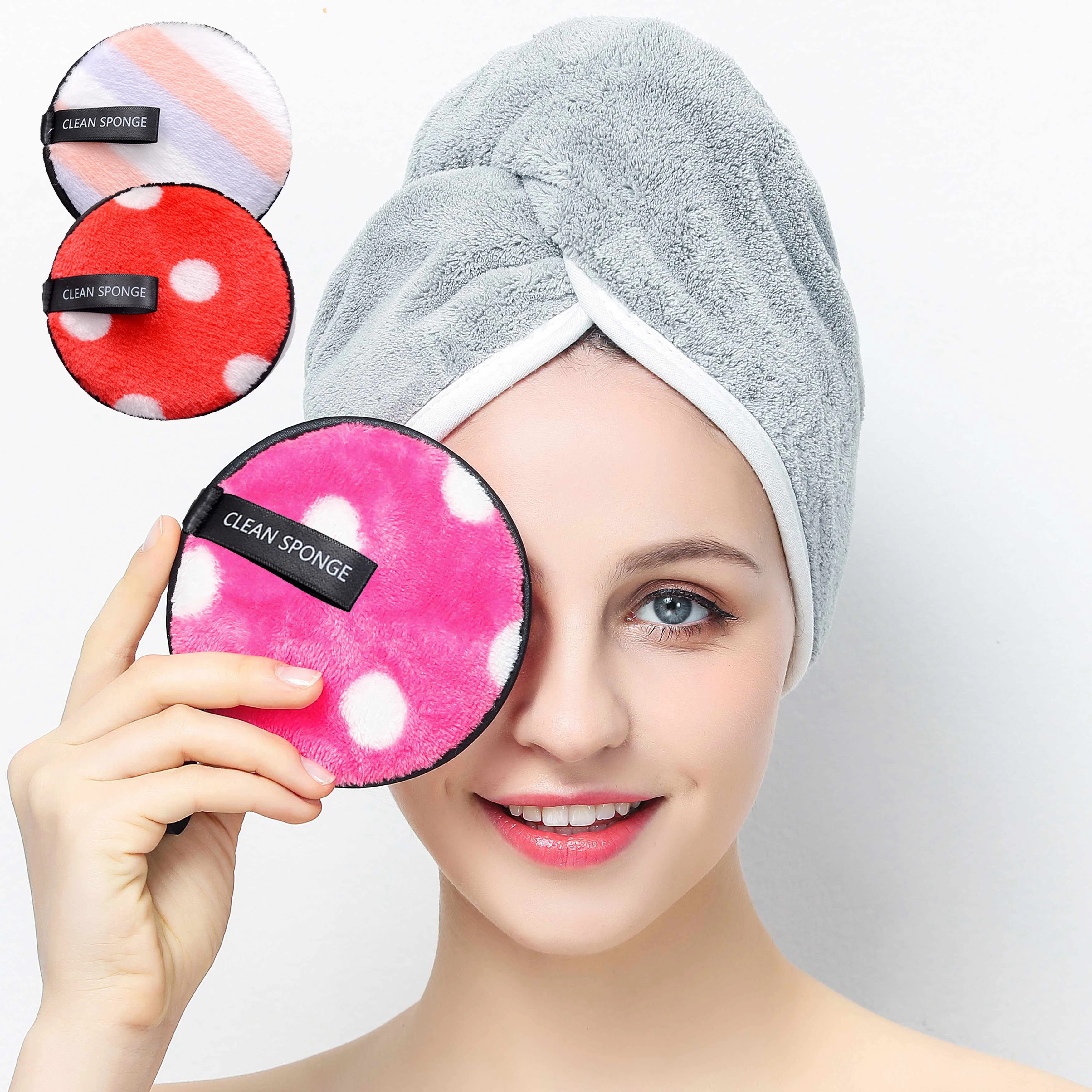 

Reusable makeup puff washable make up remover cleaning sponges makeup remover pads