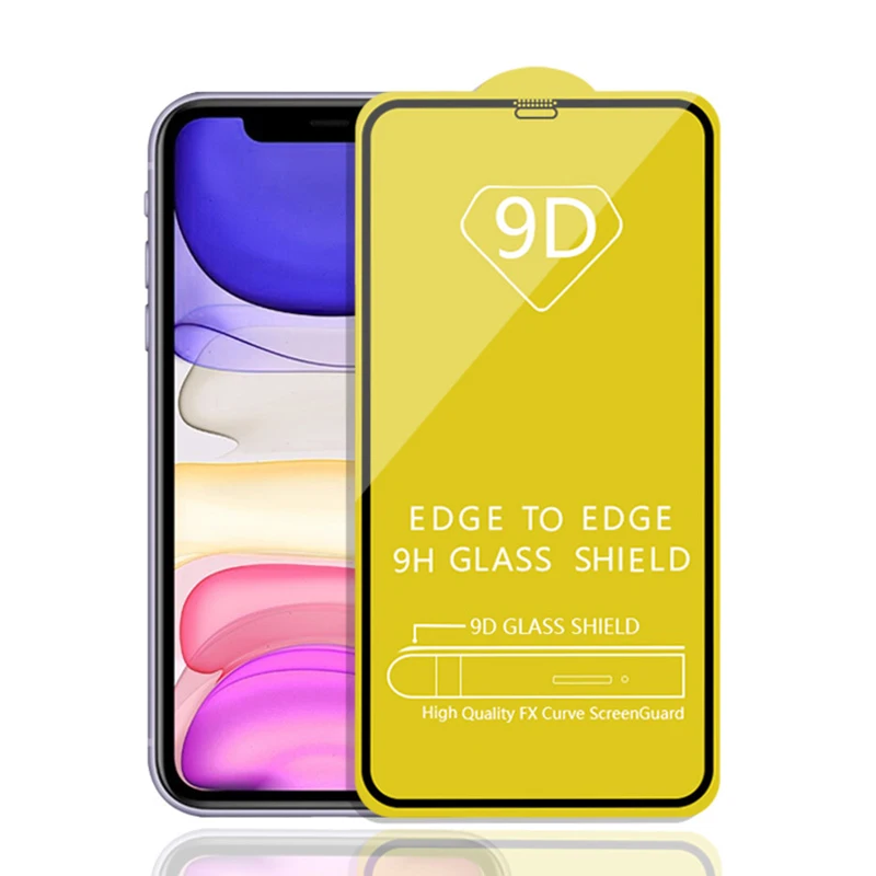 

Amazon 2021 New Tempered Glass Screen Protector 9D Glass For iPhone 12 Pro Max 11 7 8 plus X XS MAX XR, White black