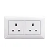 White Color 6 Pin Square Outlet, Wholesalers 250V Electrical Double Sockets In Universal