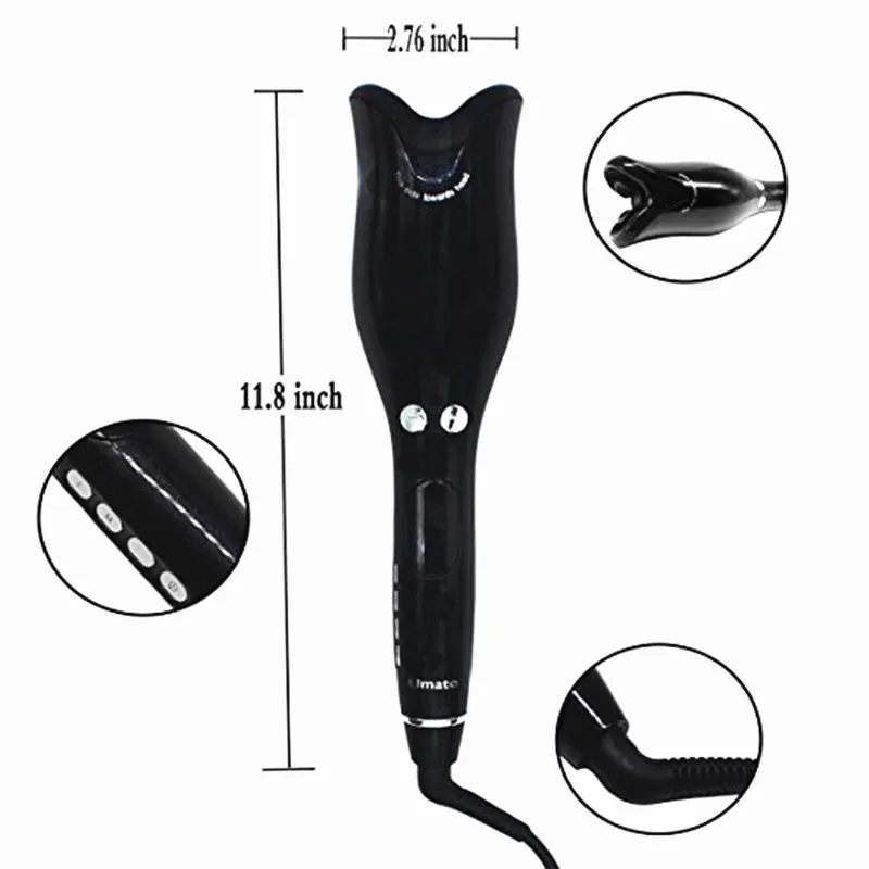

Auto Rotated Ceramic Hair Curler Portable Hair Iron Rollers Fast Heat Curling Tools with Adjustable Temperature Control, Red,black, blue