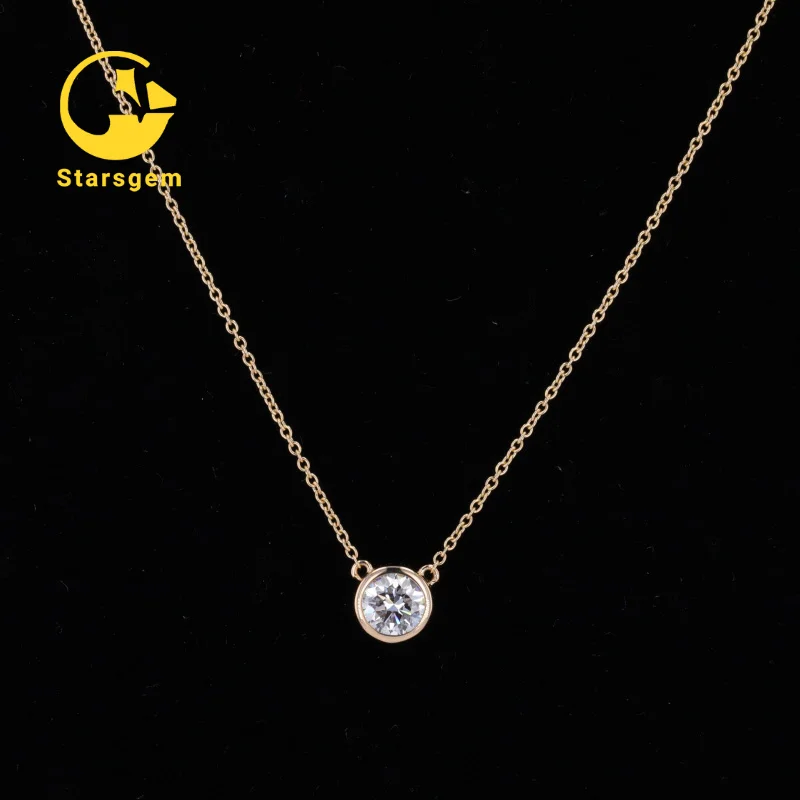 

round brilliant 0.5ct gemstone lab made grown diamond jewelry necklace