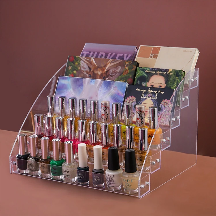 

Transparent Multi-layer Nail Polish Display Rack Acrylic Display Easy Assemble Organizer Cosmetic Makeup Storage Rack