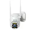 SHIWOJIA HD 5MP Outdoor Waterproof Security wireless Auto Tracking Blue and Red Alarm AI WIFI PTZ Dome Camera.