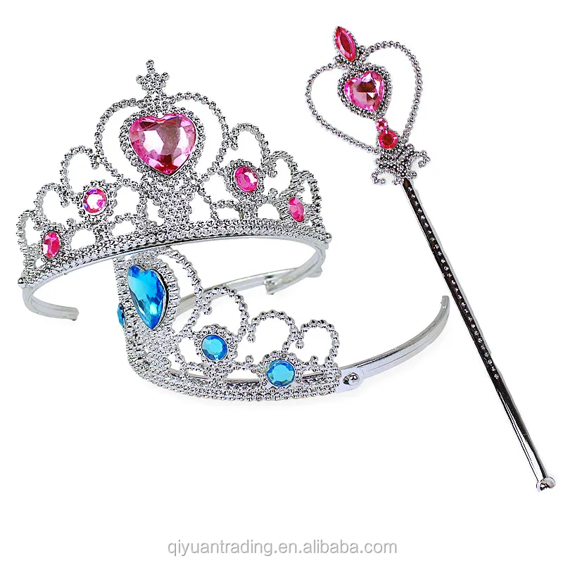 2 Piece/Set Princess Tiara Accessories Children Jewelry Crowns Magic Wands