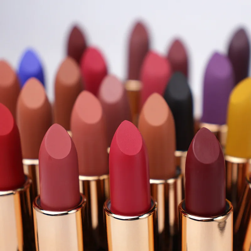 

Wholesale Vegan Cosmetics High Quality Matte Nude Private Label Waterproof Easy To Carry Lipstick, 25 colors