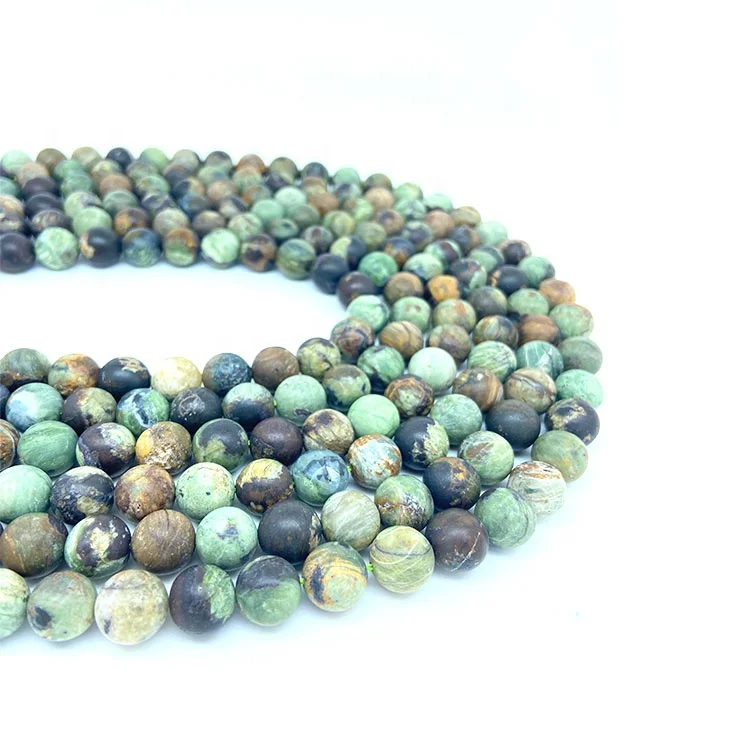 

Natural Gemstone Frosted Green Opal Beads Round Loose Green Beads 6mm 8mm10mm DIY Necklace Bracelet Accessories, 100% natural color