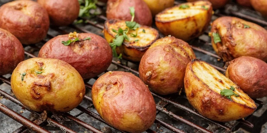 Fresh red potatoes in a basket