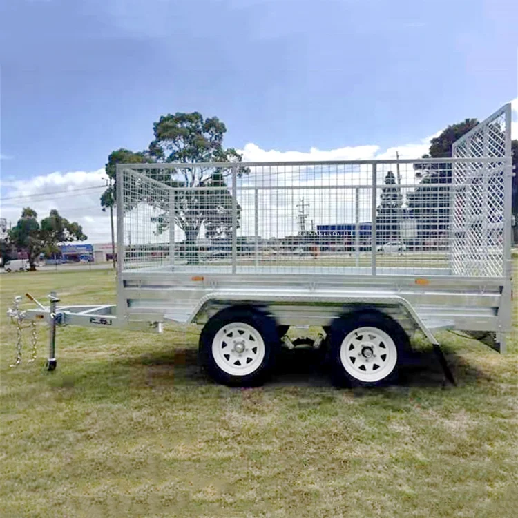 8x5 Tandem Dual Axle Box Trailer Galvanized Car Trailer With 600/900mm ...