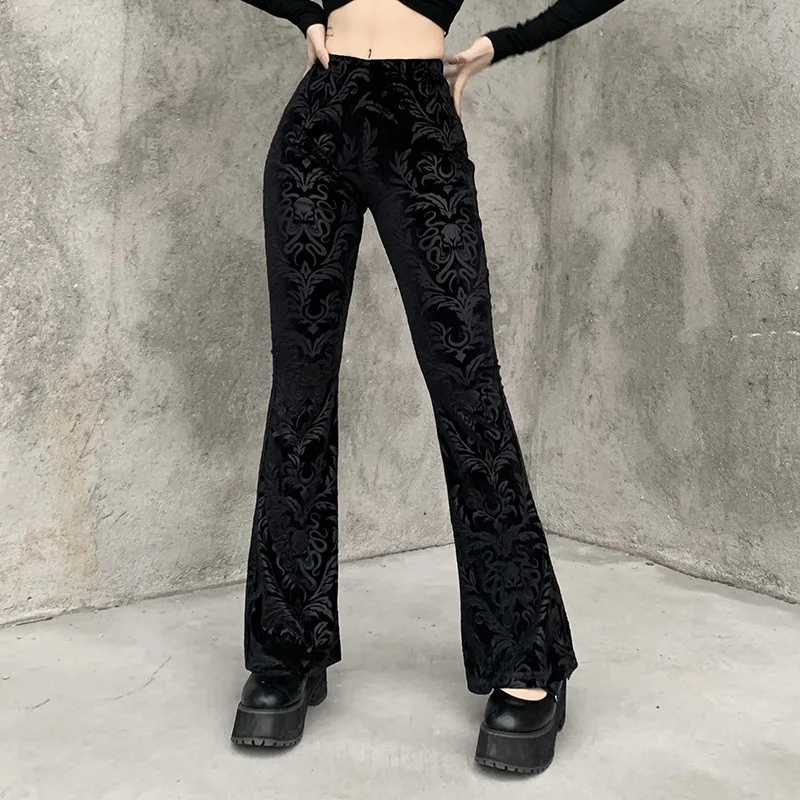 

22404A Fashion Utility Style Paisley Pattern Type goth Women's Pants & Trousers