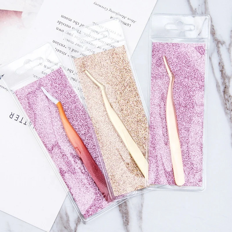 

New Fashion Stainless Steel Lashes Tool Eyelash Tweezers, Rose gold/gold/pink