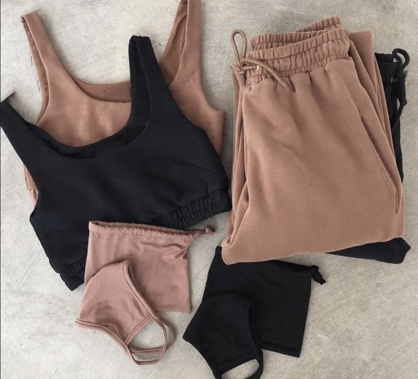 

Custom logo High quality cotton women sexy crop top tracksuit outfit jogger 2 two piece pants set, Avaliable