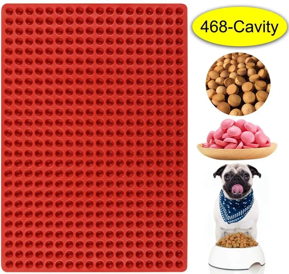 

468-Cavity Mini Round Silicone Mold/Chocolate Drops Dog Treats Pan/Semi Sphere Gummy Candy Molds Cookies Pet Treats Baking