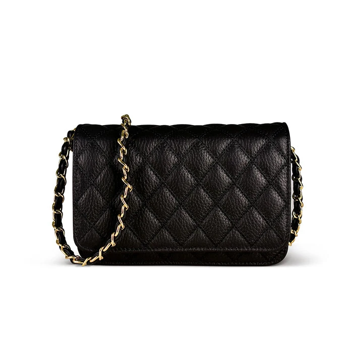

messenger bags natural leather small square bag celebrity chain women bag, Black