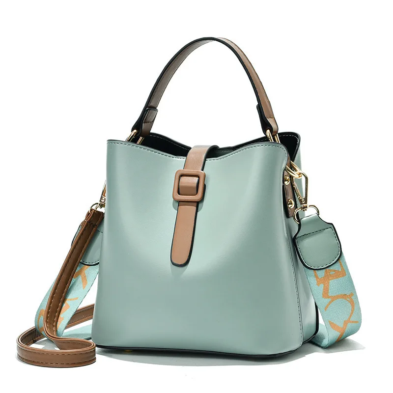 

2022 New Ladies Bucket Shoulder Bag PU Bags Large Capacity Ladies Messenger Bag