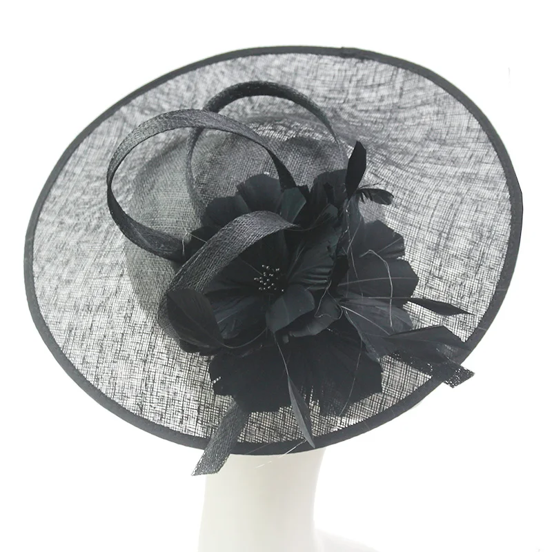 
OEM custom ladies fashion sinamay fascinator hats for female 