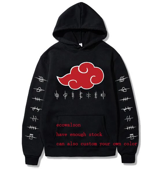 

ecowalson Japan Anime Akatsuki Cloud Symbols Print Men Hoodies Sweatshirt Streetwear Hoodie Men Women Oversized Sweatshirt