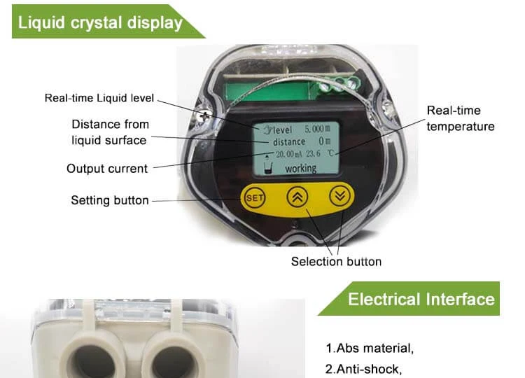 Non Contact Portable Wireless Ultrasonic Water Tank Liquid Depth Level Meter